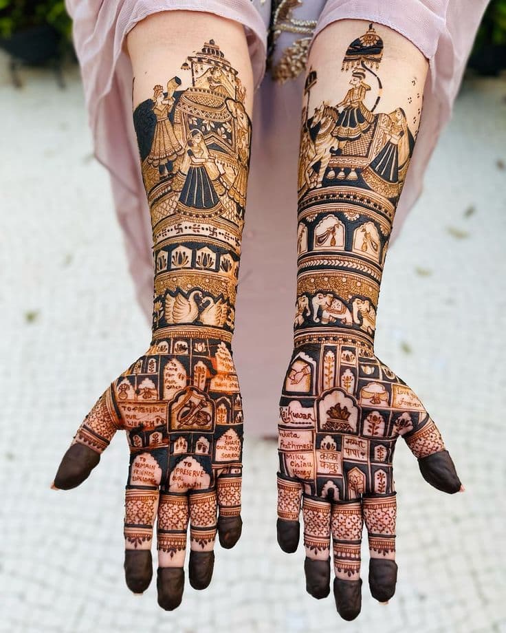 Royal Portrait Story mehendi design