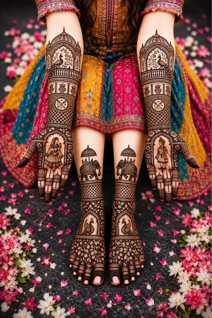 Eternal Love Portarit. mehendi design