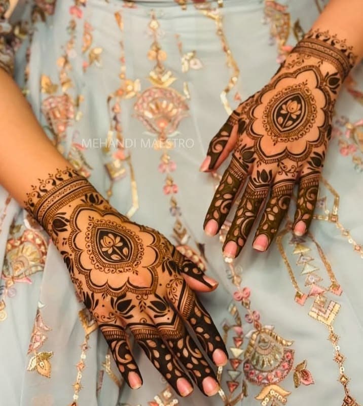 Engaged in Love mehendi design