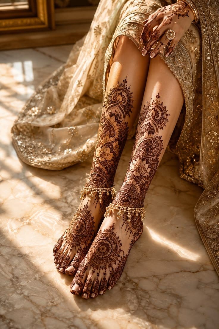 Rajwadi Feet mehendi design